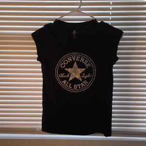 Black and hollow graph converse tee shirt